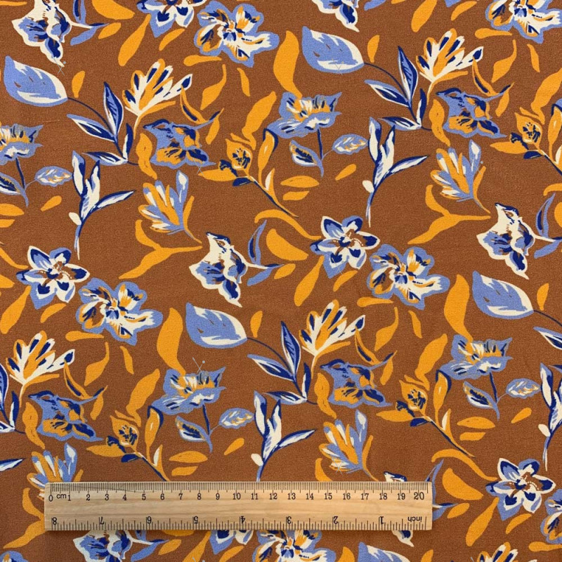 Printed Viscose METTA Brown Sugar / Faience